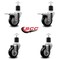 Service Caster 3.5'' Black Poly Swivel 1-7/8'' Expanding Stem Caster Set 2 Total Lock Brakes, 4PK SCC-EXTTL20S3514-PPUB-BLK-2-S-2-178 - alternate 4